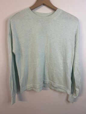 LILLA P Women’s Mint Green Cotton Modal Easy Pullover Sweater, Size XS